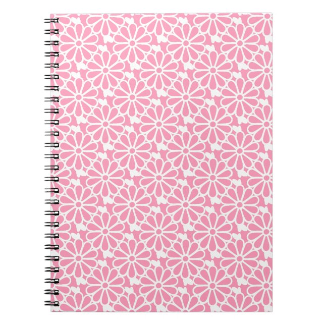 Espiral Daisy Chain - Caderno (Rosa Vibrante) (Frente)
