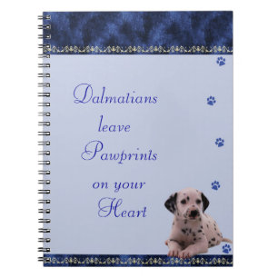 Espiral Dalmatians Pawrints em seu ~blue do caderno do