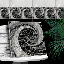 Espiral das ondas do mosaico - mármore e pérolas