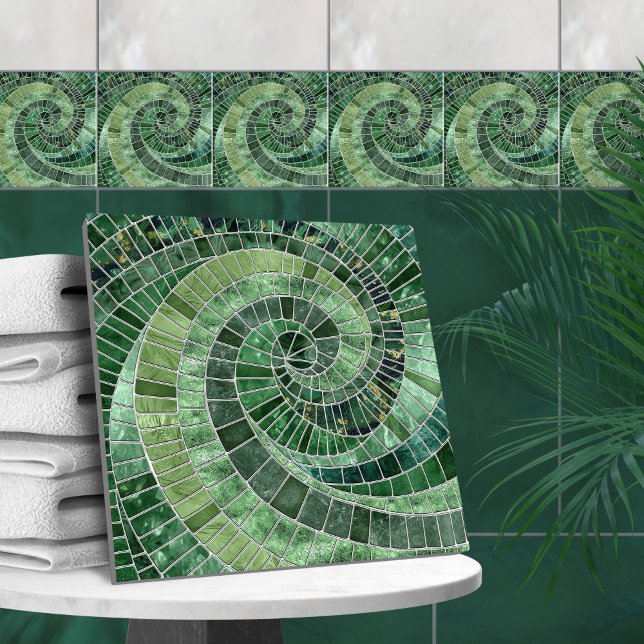 Espiral das ondas do mosaico - Verde torcido (Criador carregado)
