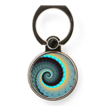 Espiral de Arte Fractal Laranja abstrato azul Turq