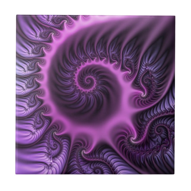 Espiral De Arte Fractal, Roxal, Rosa-Legal, vívida (Frente)