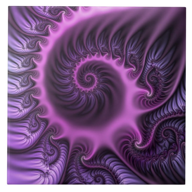 Espiral De Arte Fractal, Roxal, Rosa-Legal, vívida (Frente)