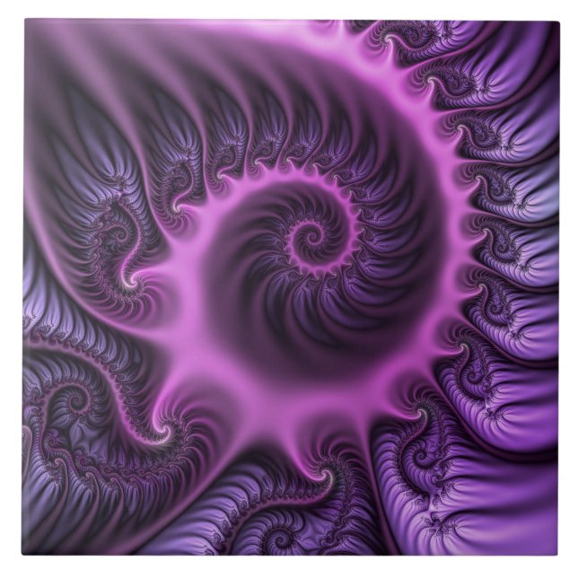 Espiral De Arte Fractal, Roxal, Rosa-Legal, vívida (Frente)