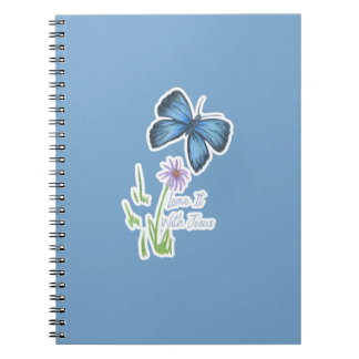 Espiral 🦋 Deixe com Jesus Caderno Borboleta ✝️