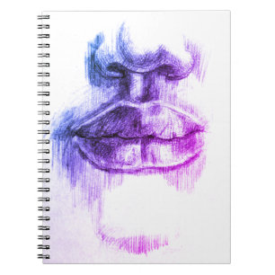 Espiral Desenho dos lábios e do nariz, caderno da arte do