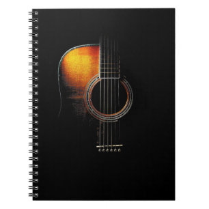 Espiral Design de Guitarra Acústica Colorida Caderno do Gu