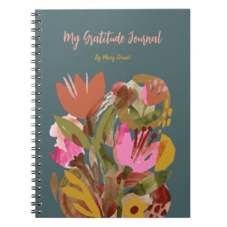 Espiral Diário de Gratidão Pessoal Floral Caderno