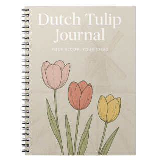 Espiral Diário de Tulipas Holandês: Caderno Inspirado na N