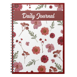Espiral Diário Floral Diário, Caderno de Flores Bonito