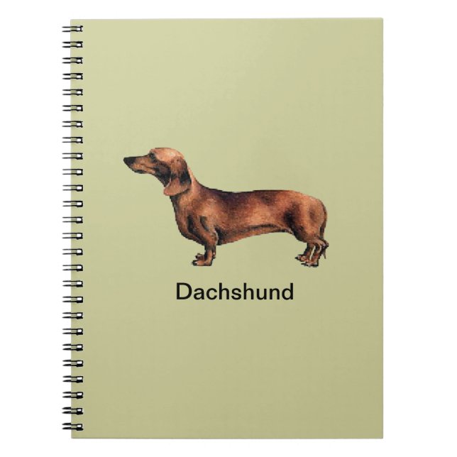 Espiral do cão do Dachshund - caderno encadernado (Frente)