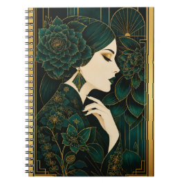 Espiral Elegância Silenciosa | Caderno Inspirado no Art Dé