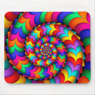 Espiral encaracolado Mousepad do arco-íris da
