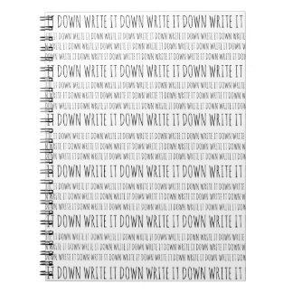Espiral Escreva-lhe para baixo o caderno