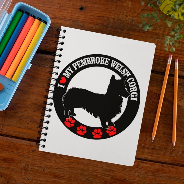 Espiral Eu Amo Meu Caderno Pembroke Welsh Corgi (Criador carregado)
