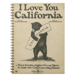 Espiral Eu te amo caderno de Califórnia