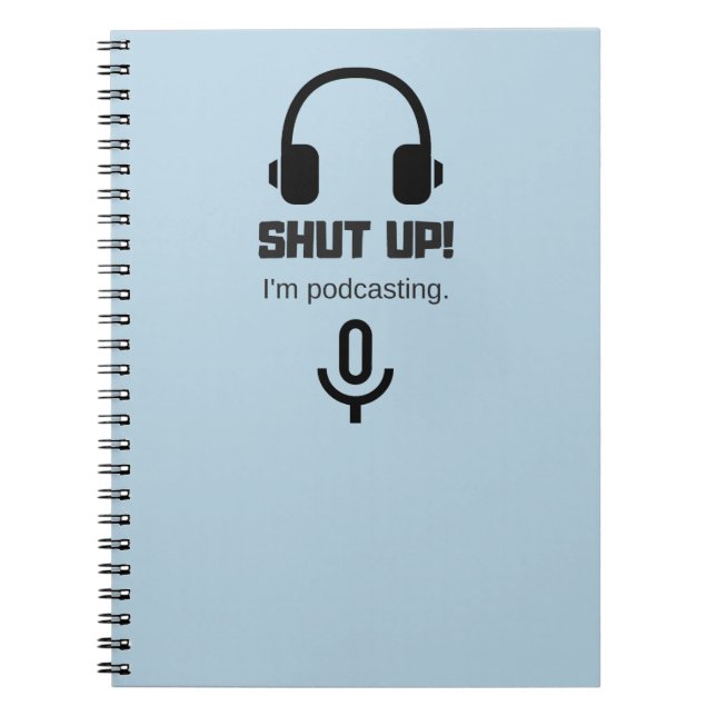 Espiral Feche acima! Eu Podcasting o caderno (Frente)