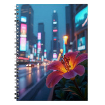Flor Moderna na Paisagem Urbana - Caderno