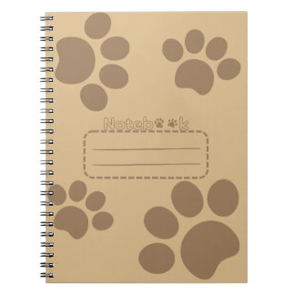 Espiral Folhas de gato - caderno marrom