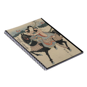 Espiral Guerreiro japonês e seu caderno de riso do cavalo