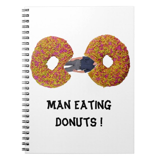 Espiral Homem Comendo Donuts !  Caderno (Frente)