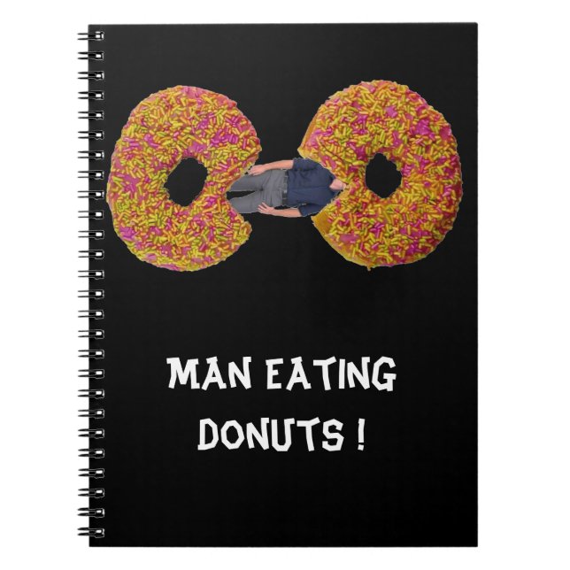 Espiral Homem Comendo Donuts !  Caderno (Frente)