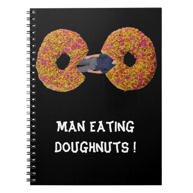 Espiral Homem Comendo Donuts !  Caderno (Frente)