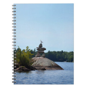 Espiral Inukshuk, gaivota, caderno do país da casa de