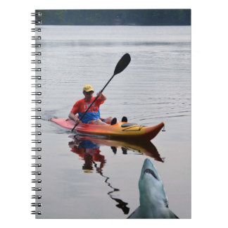 Espiral Kayak, remo, tubarão, caderno de campo