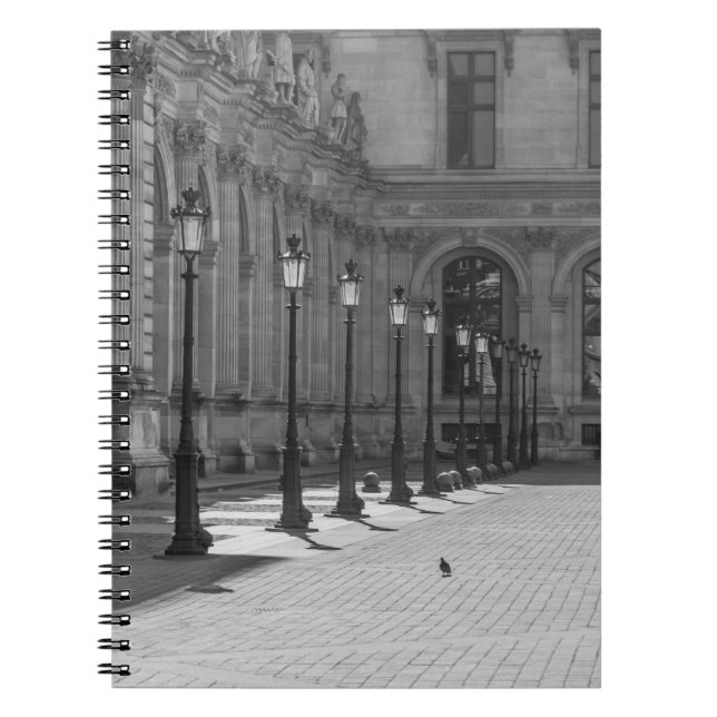 Espiral Lampposts no caderno preto e branco (Frente)