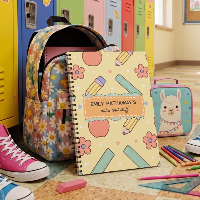 Espiral Lápis Fofo Régua Padrão Caderno Escolar  (Criador carregado)