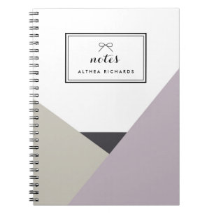 Espiral Lilac do Althea & caderno personalizado cinzas