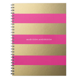 Espiral Listrado Dourado | Caderno