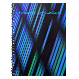 Espiral Listras e sombras personalizadas no caderno azul