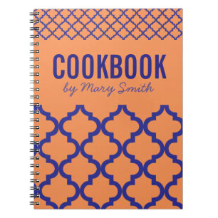 Espiral Livro de receitas alaranjado com o caderno feito