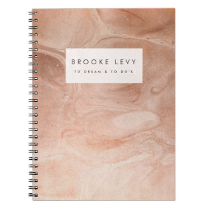 Espiral Mármore Dourado de bronze caderno personalizado d