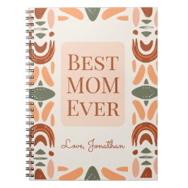 Espiral Melhor Mãe do Mundo Caderno Personalizado Boho