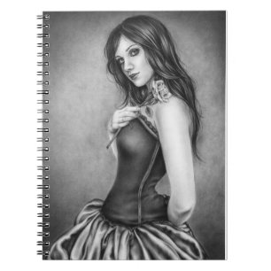 Espiral Menina com o caderno do rosa
