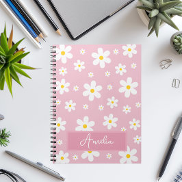 Espiral Meninas Linda Margarida Caderno Rosa Personalizado