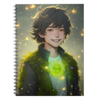 Espiral Menino Musgo Caderno Mágico Floresta Espírito Fant