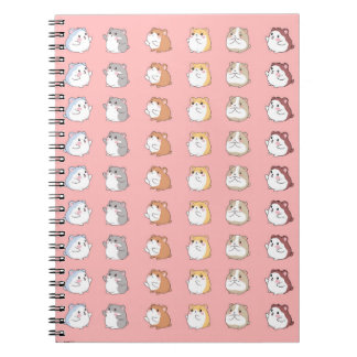 Espiral Meus Adoráveis Amigos Hamsters: Um Caderno Rosa Fo