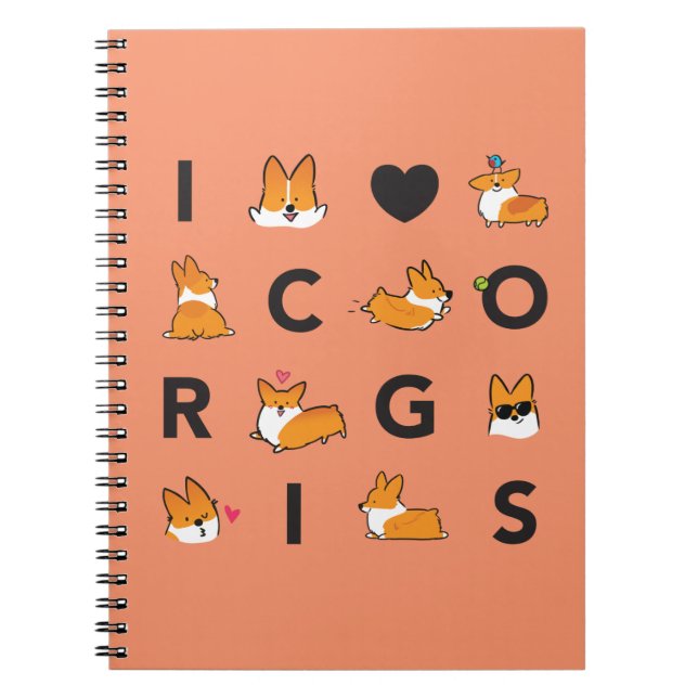 Espiral Mim caderno | CorgiThings dos Corgis do coração (Frente)