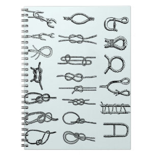 Espiral Nós, engatar, seguro, gravatas, caderno náutico