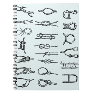 Espiral Nós, engatar, seguro, gravatas, caderno náutico