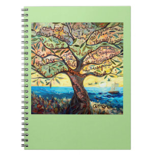 Espiral Nosso caderno pintado pai da árvore da oração