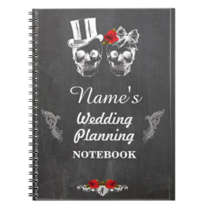 Espiral Nota do planeamento do casamento do caderno do giz