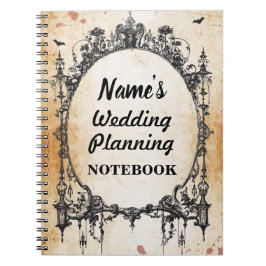 Espiral Nota gótico do planeamento do casamento do caderno