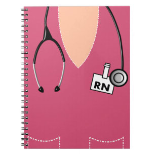 Espiral O caderno da enfermeira esfrega o rosa superior do