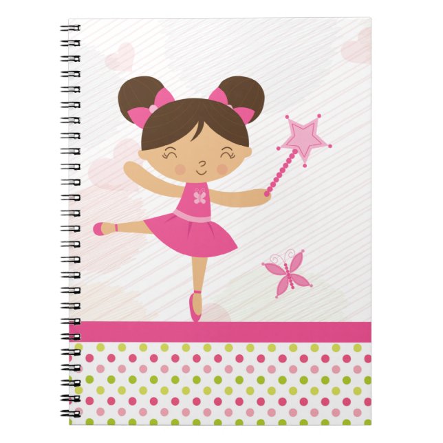 Espiral O caderno da menina feericamente da bailarina (Frente)