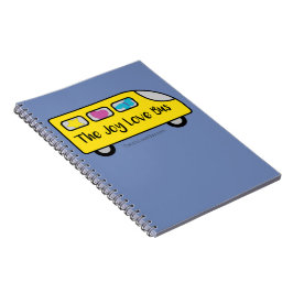 Espiral O caderno do logotipo do ônibus do amor da alegria